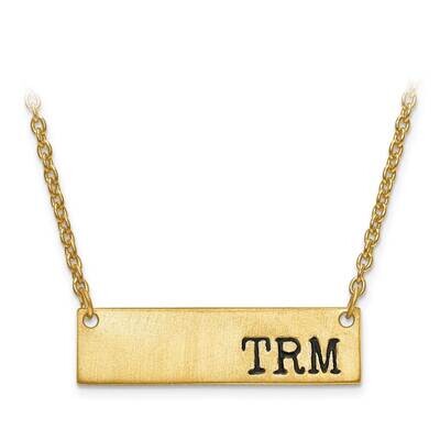 Brushed Antiqued Initial Monogram Bar with Chain Gold-plated Silver XNA646GP, MPN: XNA646GP, 886774…
