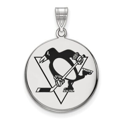 Pittsburh Penguins Large Enamel Disc Pendant Sterling Silver SS037PEN, MPN: SS037PEN, 886774748511