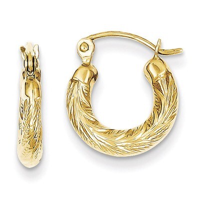 Fancy Small Hoop Earrings 10k Gold 10ER89, MPN: 10ER89, 883957895239