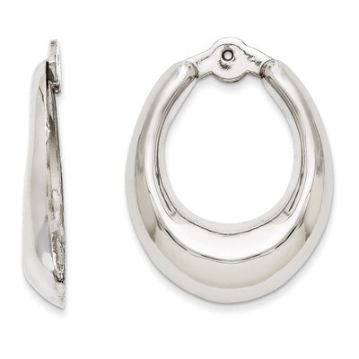Hoop Earring Jackets 14k White Gold Polished H709J, MPN: H709J, 658226126914