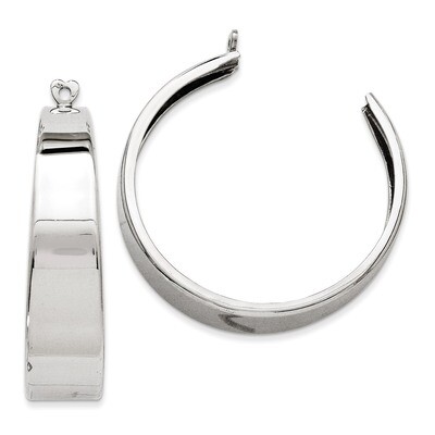 Hoop Earring Jackets 14k White Gold Polished H706J, MPN: H706J, 658226125993
