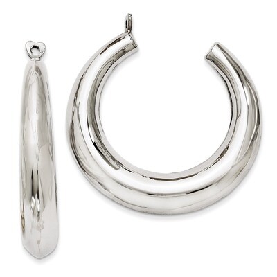 Hoop Earring Jackets 14k White Gold Polished H705J, MPN: H705J, 658226125511