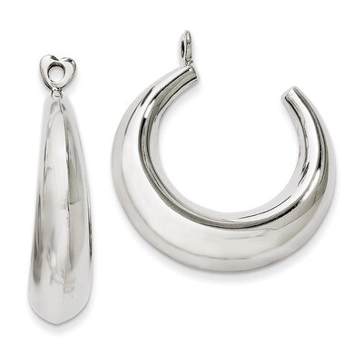 Hoop Earring Jackets 14k White Gold Polished H703J, MPN: H703J, 658226125498