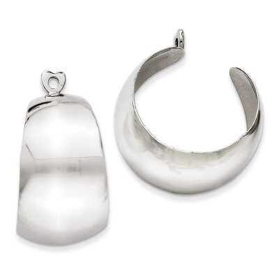 Hoop Earring Jackets 14k White Gold Polished H697J, MPN: H697J, 658226126907