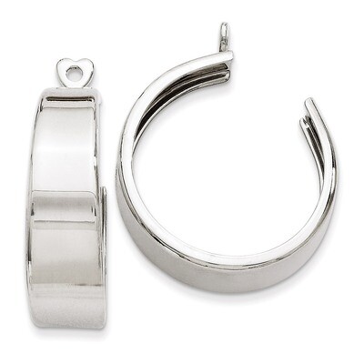 Hoop Earring Jackets 14k White Gold Polished H696J, MPN: H696J, 658226125979