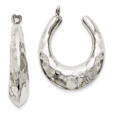 Hammered Hoop Earring Jackets 14k White Gold H693J, MPN: H693J, 658226125429