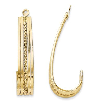 J-Hoop Earring Jackets 14k Gold Polished T642J, MPN: T642J, 886774118215