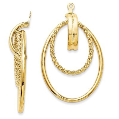 Double Hoop Earring Jackets 14k Gold Polished T761, MPN: T761, 886774118277