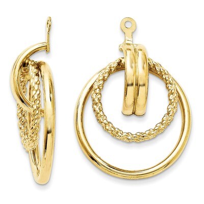 Twisted Fancy Earring Jackets 14k Gold Polished T757J, MPN: T757J, 886774118253