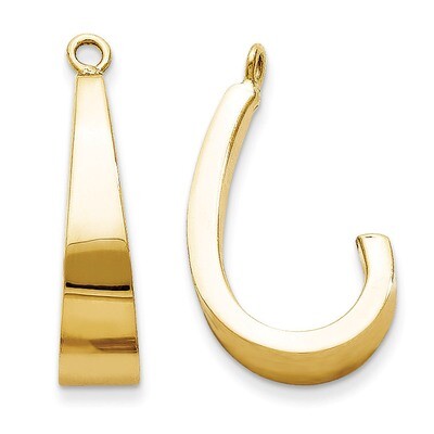 J-Hoop Earring Jackets 14k Gold Polished XY658, MPN: XY658, 730703610663