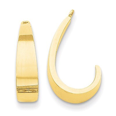 J-Hoop Earring Jackets 14k Gold Polished XY657, MPN: XY657, 730703584575