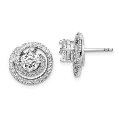 6mm Round CZ Diamond Earrings with Swirl Jackets Sterling Silver Rhodium-plated QE14879, MPN: QE148…