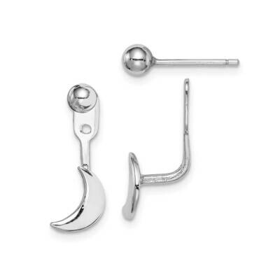 Moon Jackets with 4mm Ball Post Earrings Sterling Silver Rhodium-plated QE15304, MPN: QE15304, 8867…