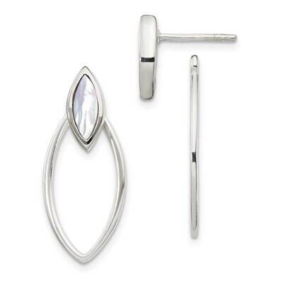 Earring Jacket with Mother of Pearl Inlay Post Earrings Sterling Silver QE14542, MPN: QE14542, 8867…