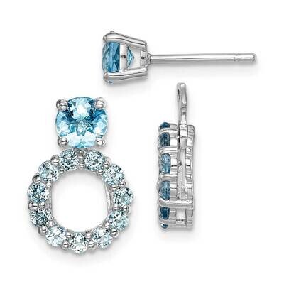 5mm Blue Topaz Studs with Dangle Earring Jackets Sterling Silver Polished QE14368, MPN: QE14368, 19…