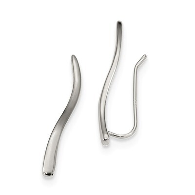 Ear Climber Earrings Sterling Silver Rhodium-plated QE13610, MPN: QE13610, 191101233616