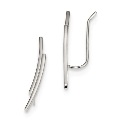 Ear Climber Earrings Sterling Silver Rhodium-plated QE13609, MPN: QE13609, 191101236587