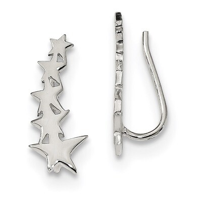Star Ear Climber Earrings Sterling Silver Polished QE13384, MPN: QE13384, 191101232206