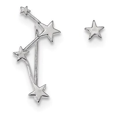 Constellation 1 Ear Climber &amp; 1 Post Earrings Sterling Silver Rhodium QE13383, MPN: QE13383, 191101…
