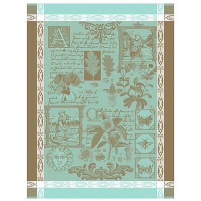 Le Jacquard Francais Tea Towel Herbier Blue 100% Cotton 24 x 31 Inch 27467 Set of 4, MPN: 27467, 36…