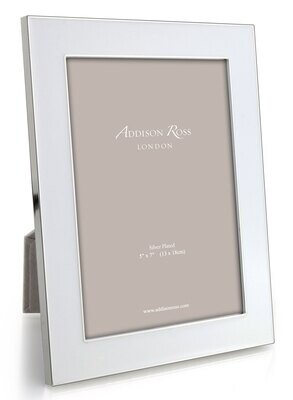 Addison Ross 5 x 7 Inch 24mm White Enamel Picture Frame Silver Plate FR0904, MPN: FR0904, UPC/EAN: …