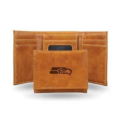 NFL Seattle Seahawks Brown Faux Leather Trifold Wallet GC7801, MPN: GC7801, 767345536099
