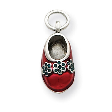 Enameled Shoe Charm Sterling Silver QC3977