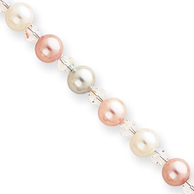 Kelly Waters Multicolored Simulated Pearl Bracelet 8.25 Inch Rhodium-plated KW198-8.25, MPN: KW198-…