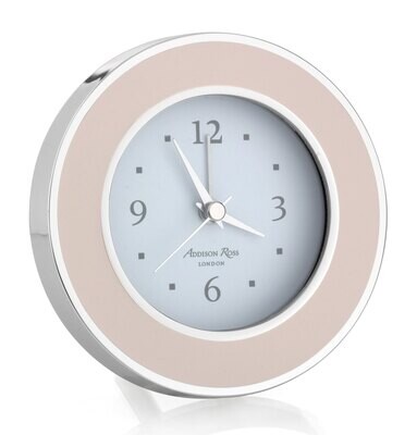 Addison Ross Light Pink &amp; Silver Silent Alarm Clock 4 x 4 InchSilver-plated FR5504, MPN: FR5504, UP…