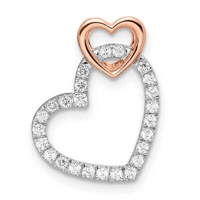 White and Rose Double Heart Diamond Slide 14k Two-Tone Gold PM8547-025-WRA, MPN: PM8547-025-WRA, 88…