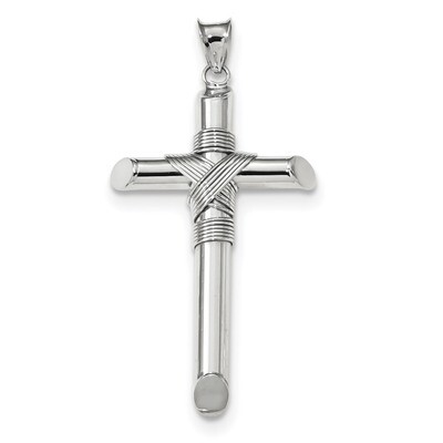 Polished Tube Cross Pendant 14k white Gold K6196, MPN: K6196, 883957182155