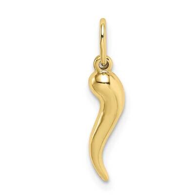 Hollow Italian Horn Pendant 10k Gold 10K6390, MPN: 10K6390, 196904093641