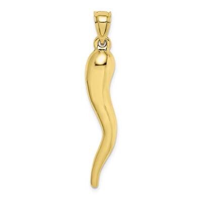 Hollow Italian Horn Pendant 10k Gold 10K6388, MPN: 10K6388, 196904094402