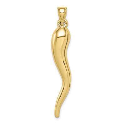Hollow Italian Horn Pendant 10k Gold 10K6389, MPN: 10K6389, 196904092798