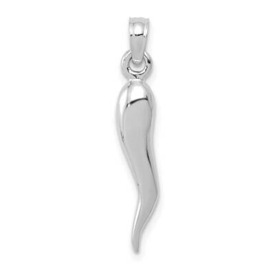 Medium Italian Horn Pendant 14k White Gold K2735W, MPN: K2735W, 637218135271