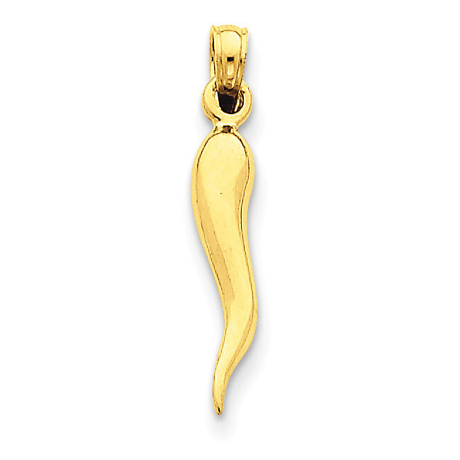 Medium Italian Horn Pendant 14k Gold HomeBello