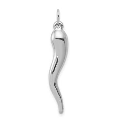 Italian Horn Charm 10k White Gold 10K5928, MPN: 10K5928,