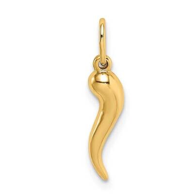 Italian Horn Pendant 14k Gold Hollow K6390, MPN: K6390, 886774124438