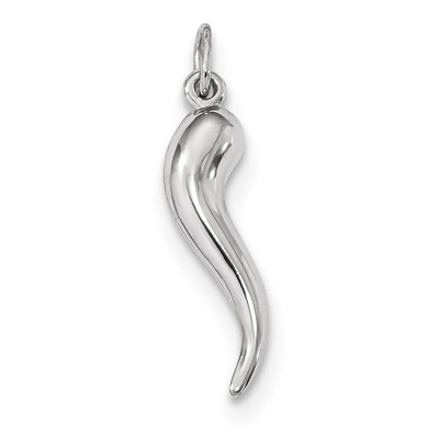 Italian Horn Charm 14k white Gold K5927, MPN: K5927, 883957132440