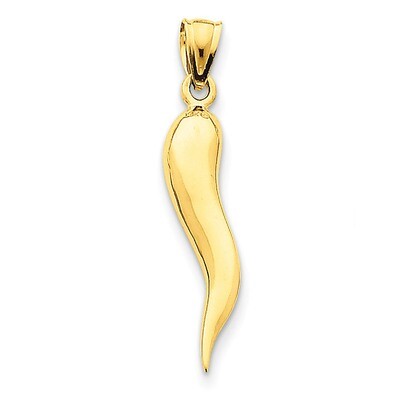 Large Italian Horn Pendant 14k Gold K2737, MPN: K2737, 637218128150