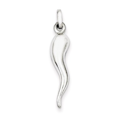 Italian Horn Pendant Sterling Silver QC6092, MPN: QC6092, 886774760391