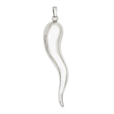 Italian Horn Pendant Sterling Silver QC6091, MPN: QC6091, 883957539614