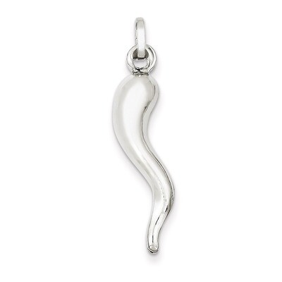 Italian Horn Pendant Sterling Silver QC6089, MPN: QC6089, 886774760537
