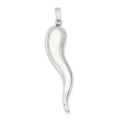 Italian Horn Pendant Sterling Silver QC6090, MPN: QC6090, 883957569253