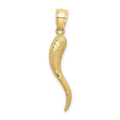Solid Diamond-Cut Italian Horn Charm 10k Gold 10M2711, MPN: 10M2711, 196904094372