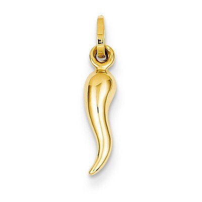 Hollow Italian Horn Charm 14k Gold YC1094, MPN: YC1094, 886774618319