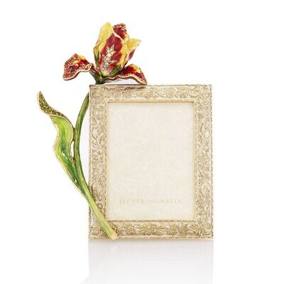 Jay Strongwater Ilsa Tulip 3 x 4 Inch Picture Frame Flora &amp; Fauna SPF5808-256, MPN: SPF5808-256,
