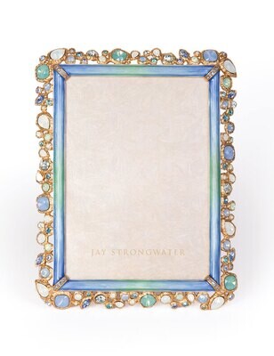 Jay Strongwater Leslie Bejeweled 5 x 7 Inch Picture Frame Oceana SPF5844-230, MPN: SPF5844-230,
