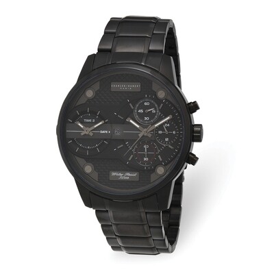 Charles Hubert IP Black Stainless Chronograph Dual Time Watch  XWA6032, MPN: XWA6032, 848870009194