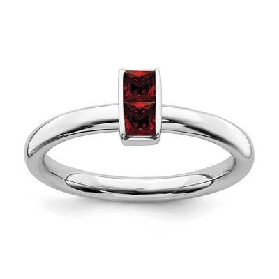 Garnet Ring Sterling Silver QSK2112, MPN: QSK2112, 191101210174